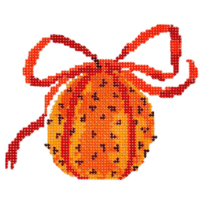 Orange Pomander Painted Canvas Walker's Needlepoint 