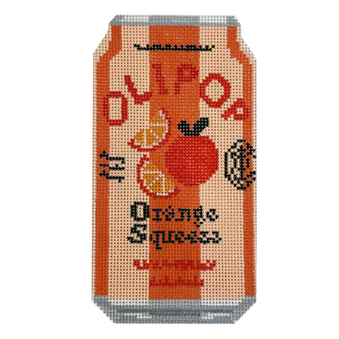 Orange Squeeze Soda Pop Painted Canvas Wipstitch Needleworks 