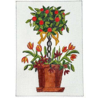 Orange Topiary Painted Canvas Alice Peterson Company 

