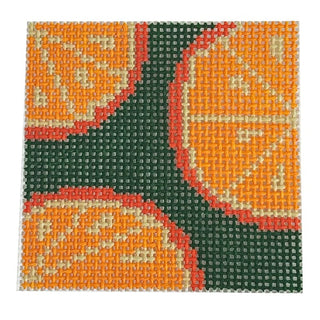 Oranges Insert Painted Canvas Evergreen Needlepoint 
