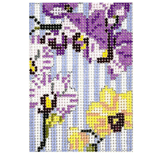 Orchid 2x3 Luggage Tag Painted Canvas The Gingham Stitchery 