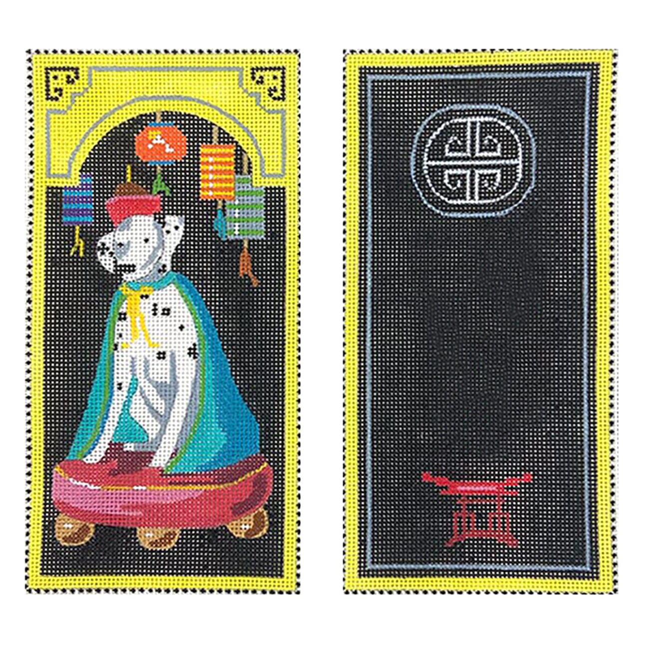 Oriental Dog Double Eyeglass Case Painted Canvas Colors of Praise  - 1