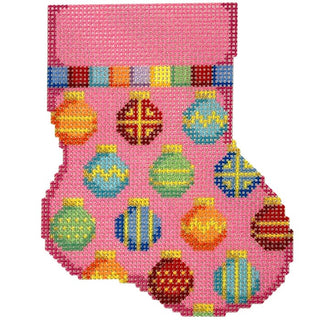 Ornaments Repeat Mini Sock Printed Canvas Two Sisters Needlepoint 
