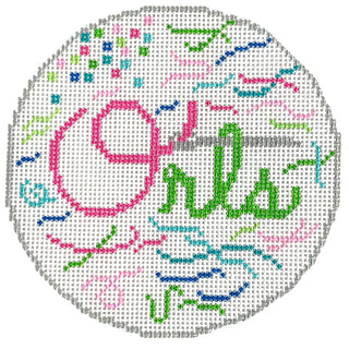 ORTS Tray 4" Round Painted Canvas Rachel Donley 
