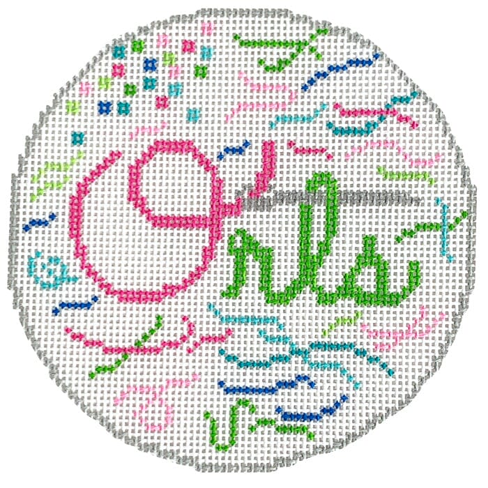 ORTS Tray 4" Round Painted Canvas Rachel Donley 
