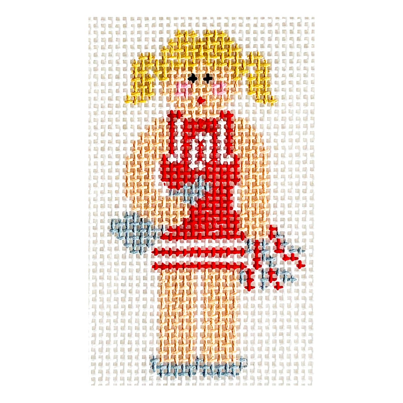 OSU Cheerleader   Tiny Figures Painted Canvas Kathy Schenkel Designs  - 1