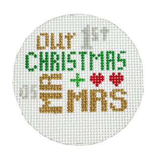 Our 1st Christmas Mr & Mrs Round Painted Canvas Stitch Its 
