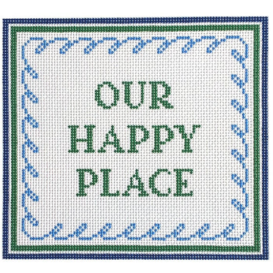 Our Happy Place Painted Canvas Goodpoint Needlepoint 