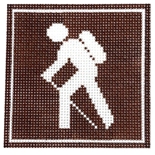 Outdoor Sign Coaster - Hiker Painted Canvas Fire and Iris 