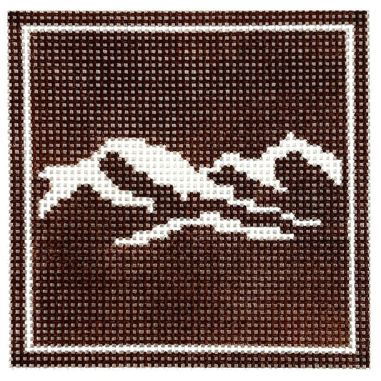 Outdoor Sign Coaster - Mountains Painted Canvas Fire and Iris 