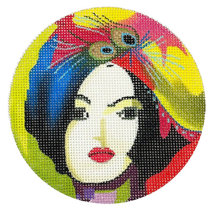 Painted Lady 4" Round Painted Canvas Colors of Praise  - 1