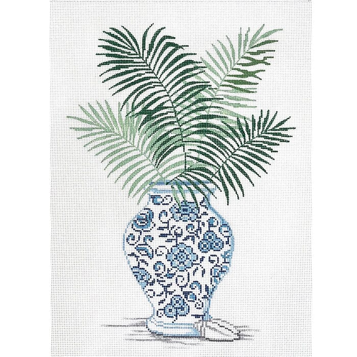 Palm in Ginger Jar 2 Painted Canvas Alice Peterson Company 