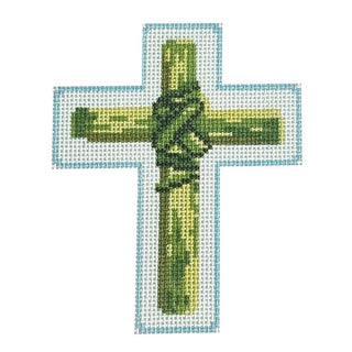 Palm Sunday Cross Painted Canvas Atlantic Blue Canvas 
