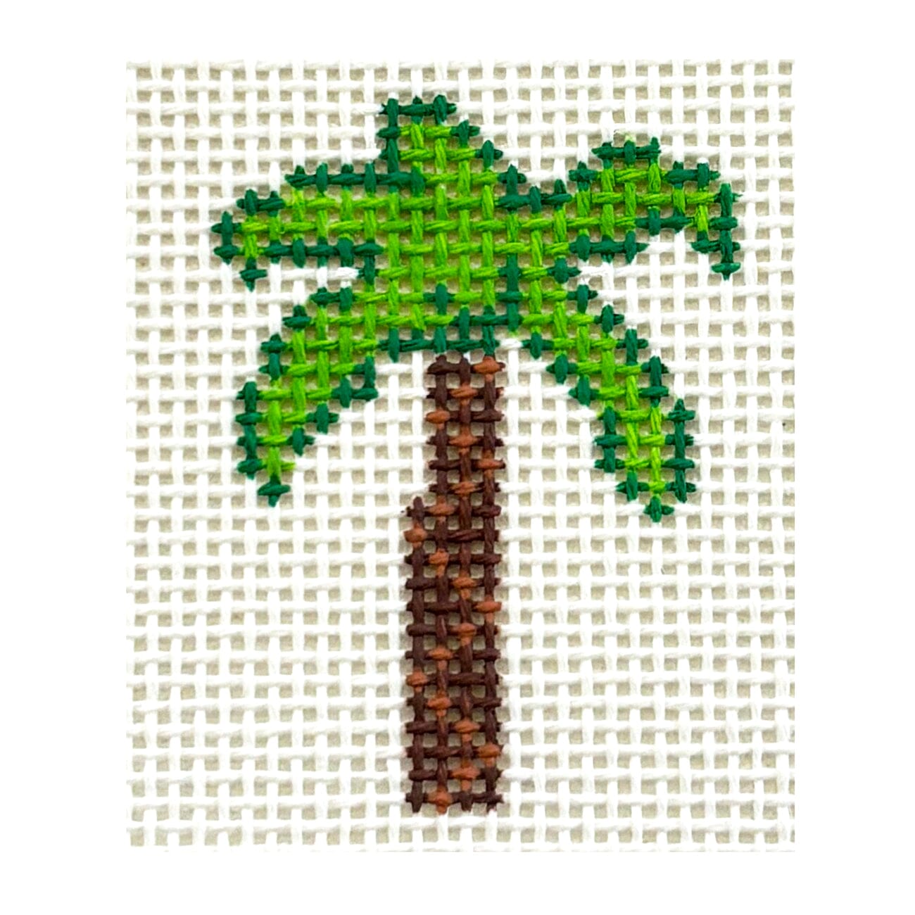 Palm Tree Mini Painted Canvas MF Needlepoint  - 1