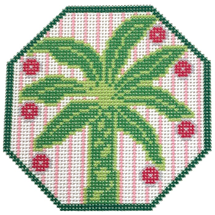 Palm Tree on 13 Printed Canvas Two Sisters Needlepoint 