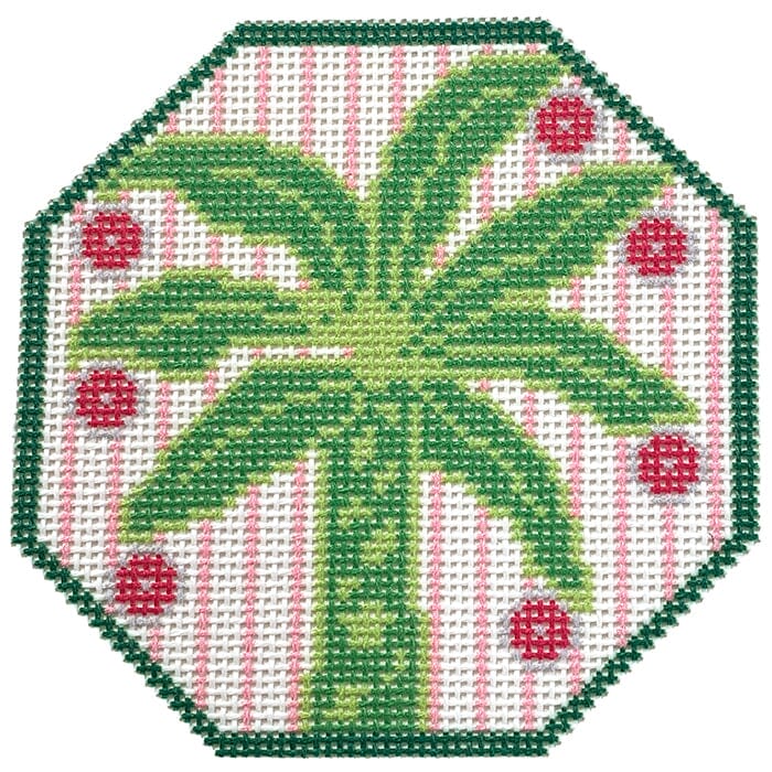 Palm Tree on 13 Printed Canvas Two Sisters Needlepoint 
