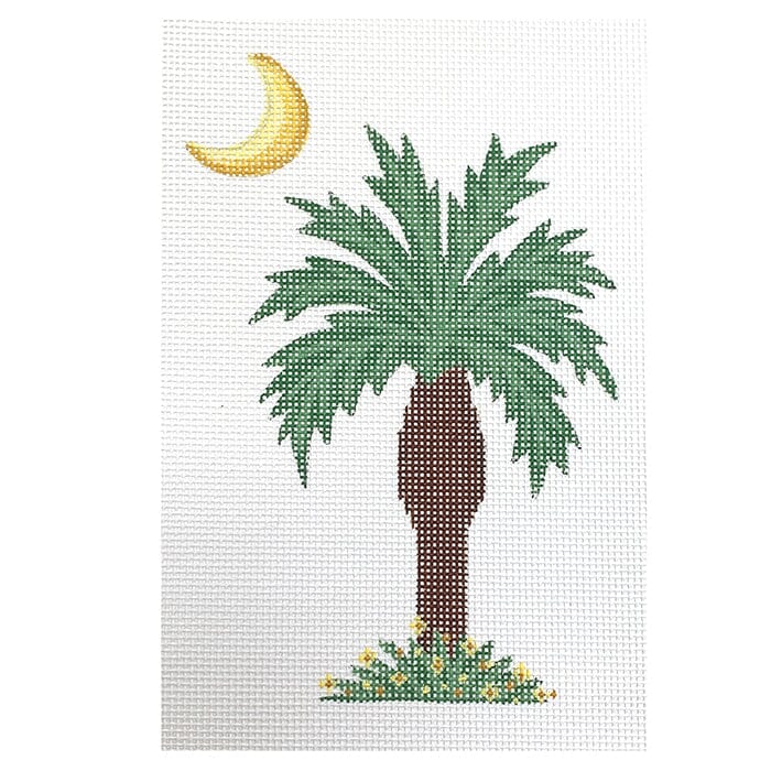 Palm Tree with Moon on 13 Painted Canvas Annie Lee Designs 