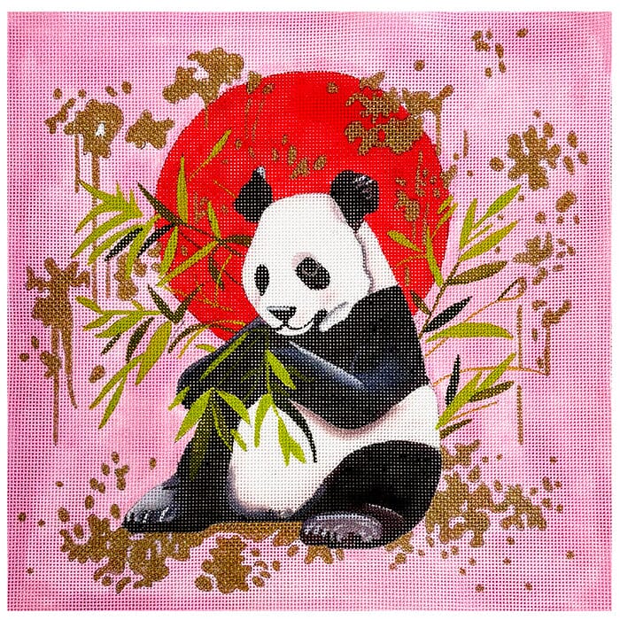 Panda on Pink Painted Canvas Colors of Praise 

