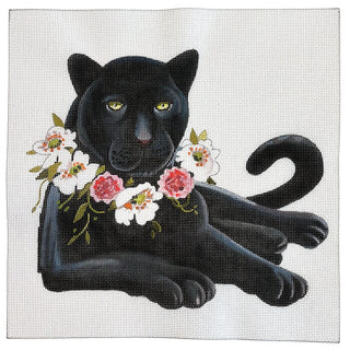 Panther with Floral Collar Painted Canvas Colors of Praise 
