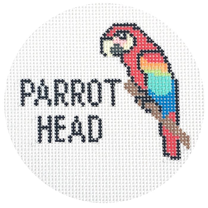 Parrot Head ABC Painted Canvas Atlantic Blue Canvas 