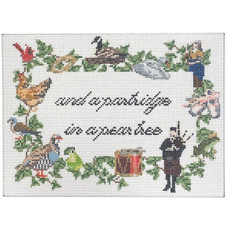 Partridge in a Pear Tree Sign Painted Canvas The Gingham Stitchery 
