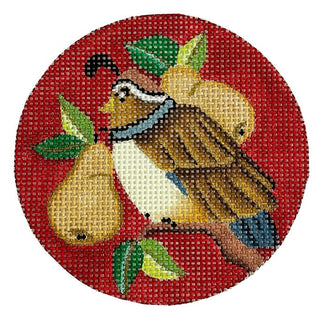 Partridge Pear on 13 Painted Canvas Vallerie Needlepoint Gallery 
