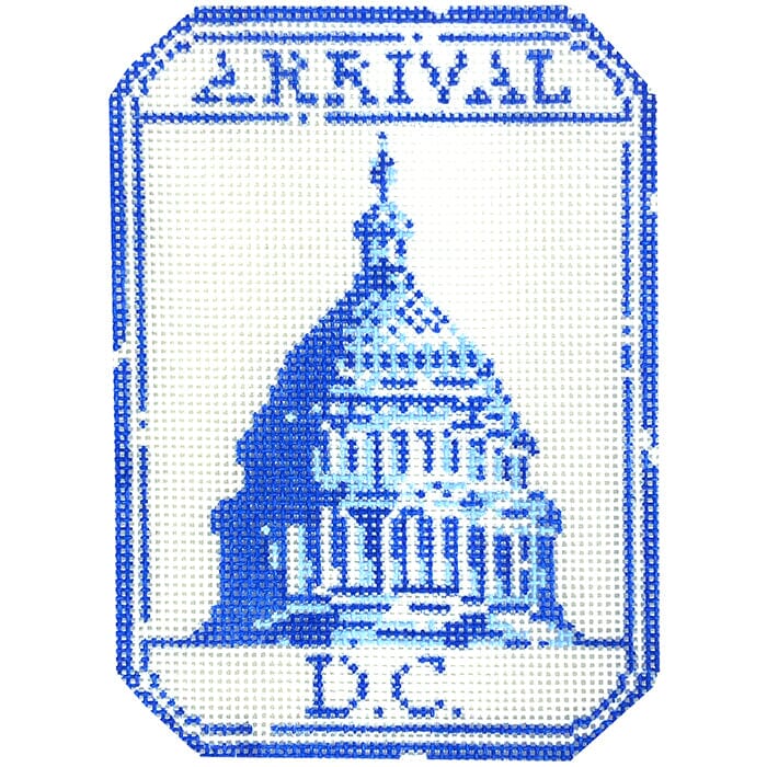 Passport Stamp   DC Painted Canvas Audrey Wu Designs 
