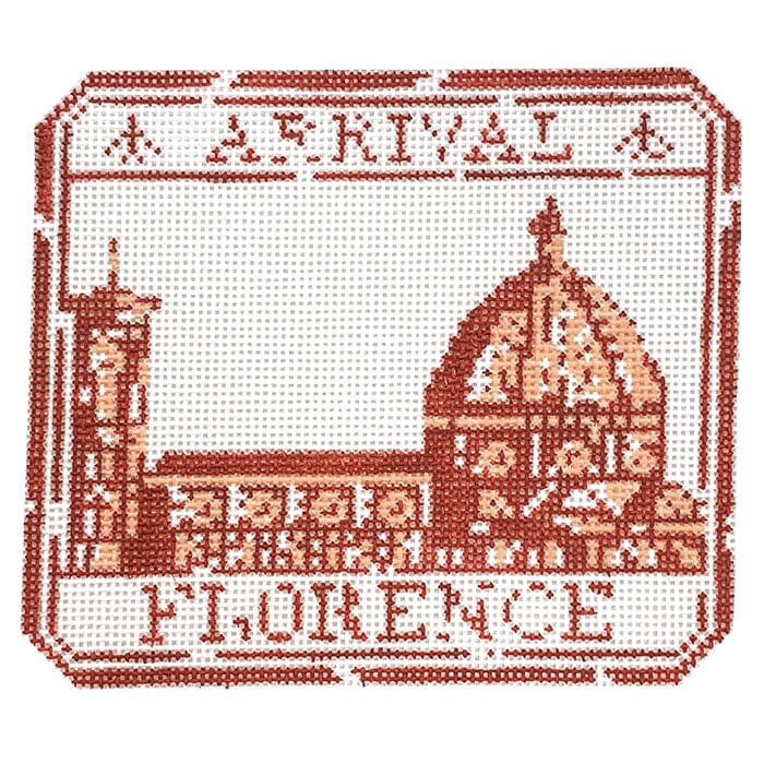 Passport Stamp - Florence Painted Canvas Audrey Wu Designs 