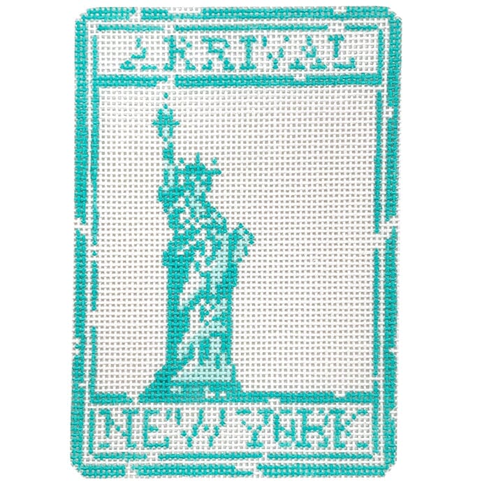 Passport Stamp   New York Painted Canvas Audrey Wu Designs 
