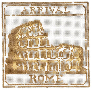 Passport Stamp   Rome Painted Canvas Audrey Wu Designs 
