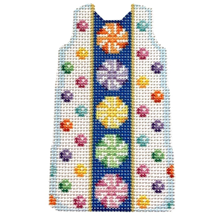 Pastel Candies Mini Shift Printed Canvas Two Sisters Needlepoint 
