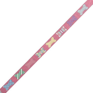 Patchwork Dog Bones Pink Belt Painted Canvas Susan Roberts Needlepoint Designs Inc. 
