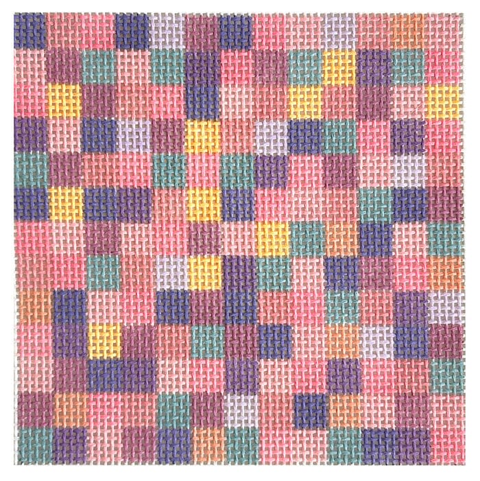 Patchwork Painted Canvas Atlantic Blue Canvas 
