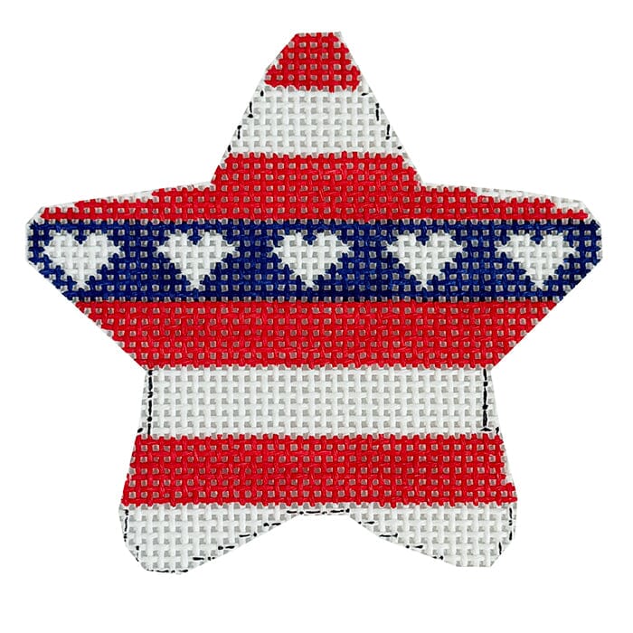 Patriotic Star ABC Painted Canvas Atlantic Blue Canvas  - 1