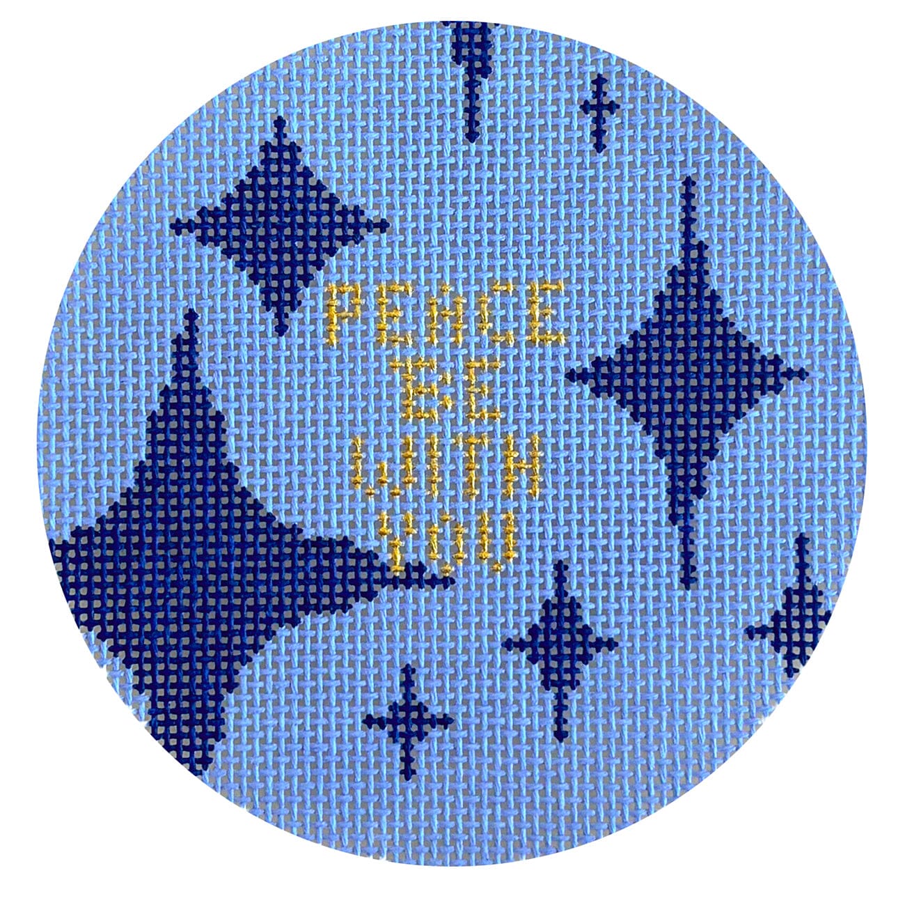 Peace Be With You Round Painted Canvas Goodpoint Needlepoint  - 1