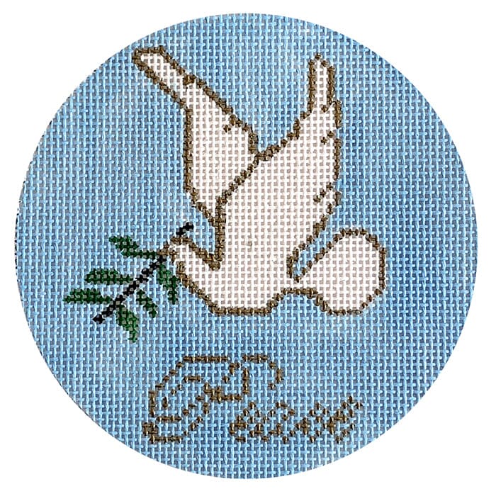 Peace Dove Round Painted Canvas Vallerie Needlepoint Gallery 