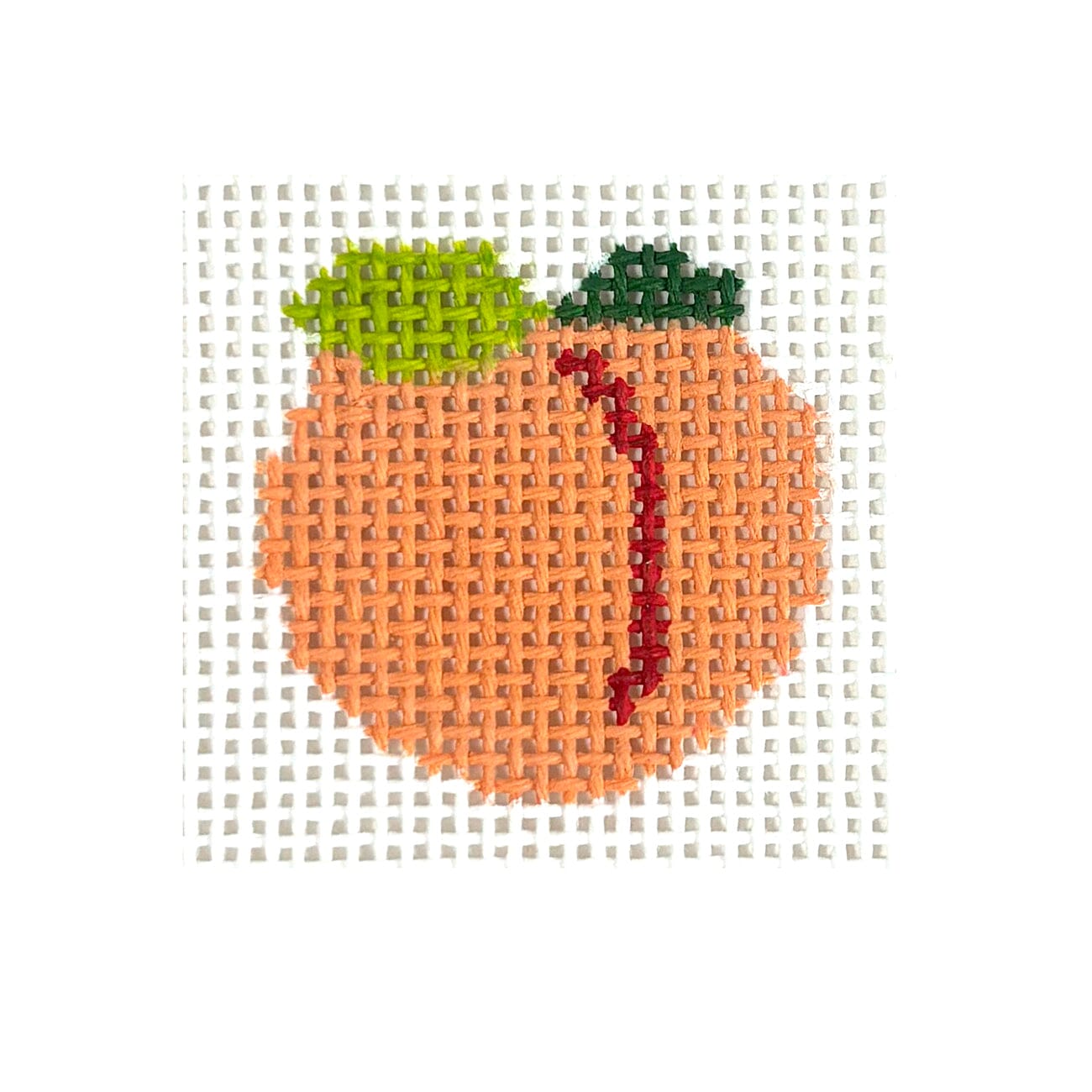 Peach Mini Painted Canvas MF Needlepoint 

