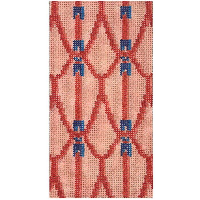 Peach Saddle Eyeglass Case Painted Canvas Anne Fisher Needlepoint LLC 