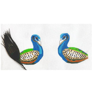 Peacock 2 Sided Clip On Painted Canvas Labors of Love Needlepoint 
