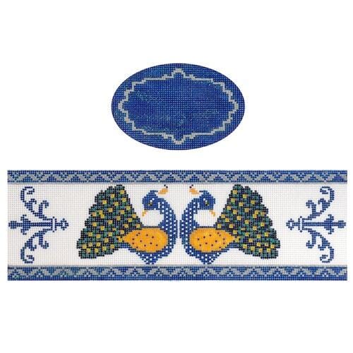 Peacock hinged box with hardware Painted Canvas Funda Scully  - 1