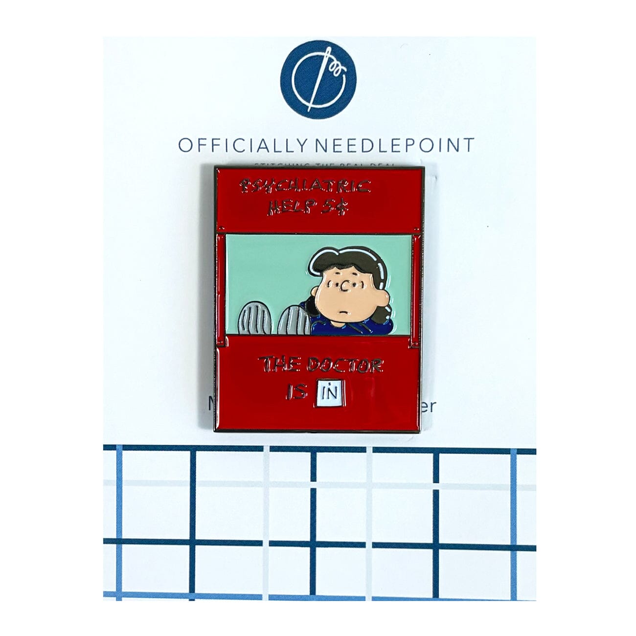 Peanuts "Doctor is In" Needle Minder Painted Canvas Peanuts TM  - 1
