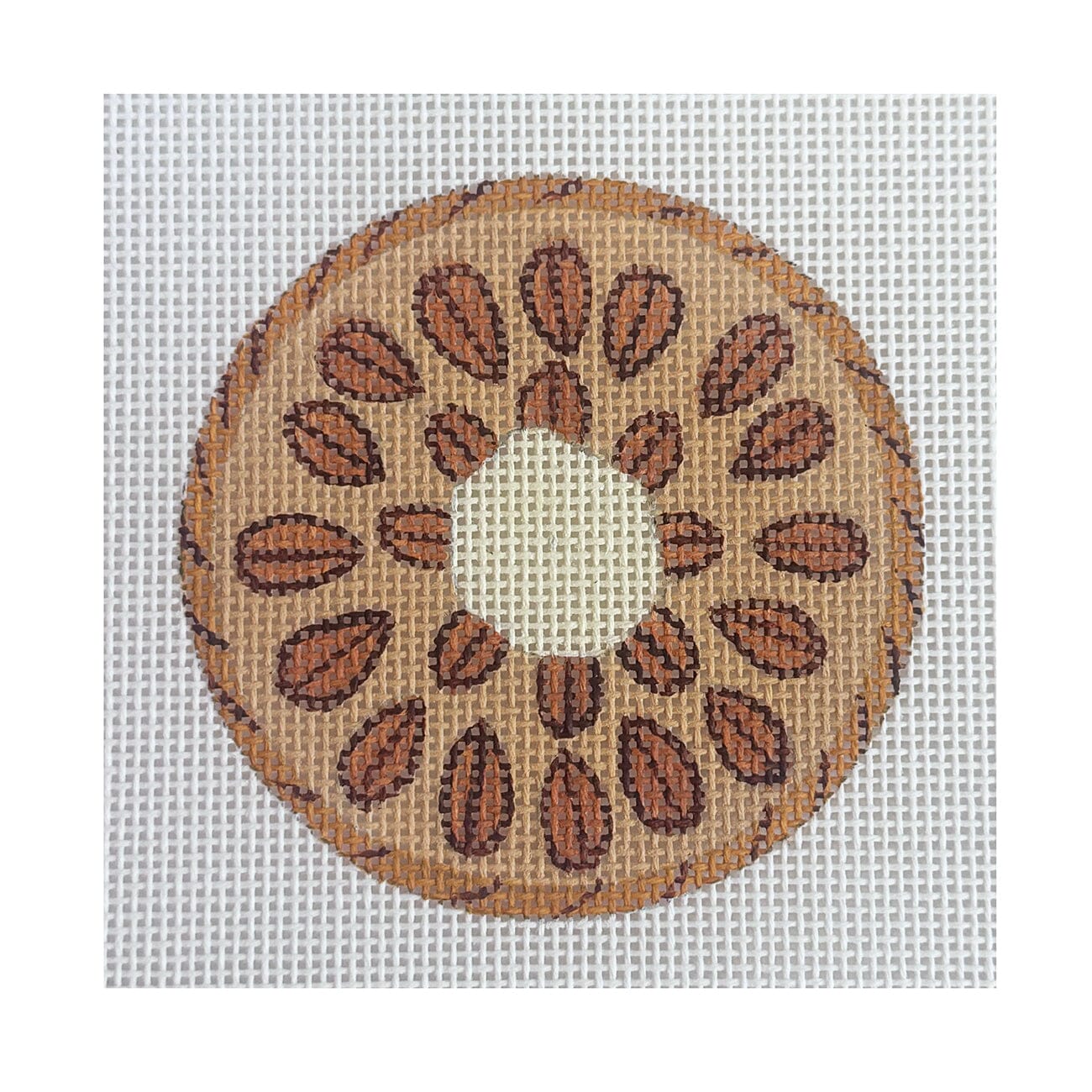 Pecan Pie 3" Round Painted Canvas The Meredith Collection  - 1
