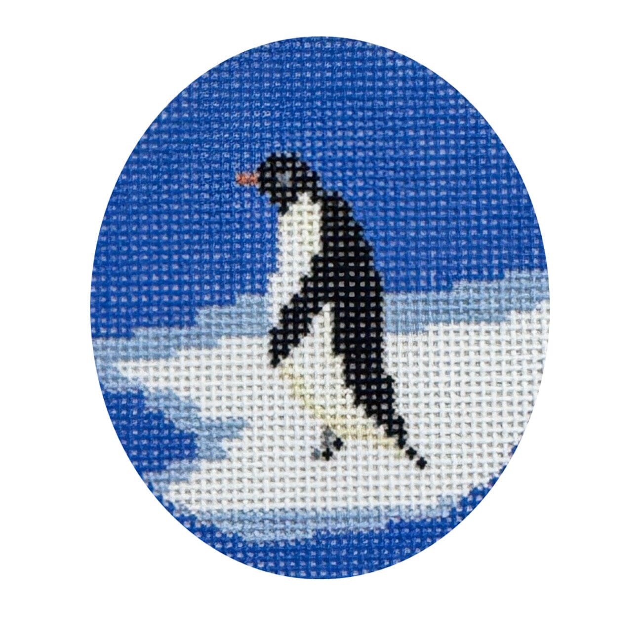 Penguin Oval Painted Canvas Goodpoint Needlepoint  - 1