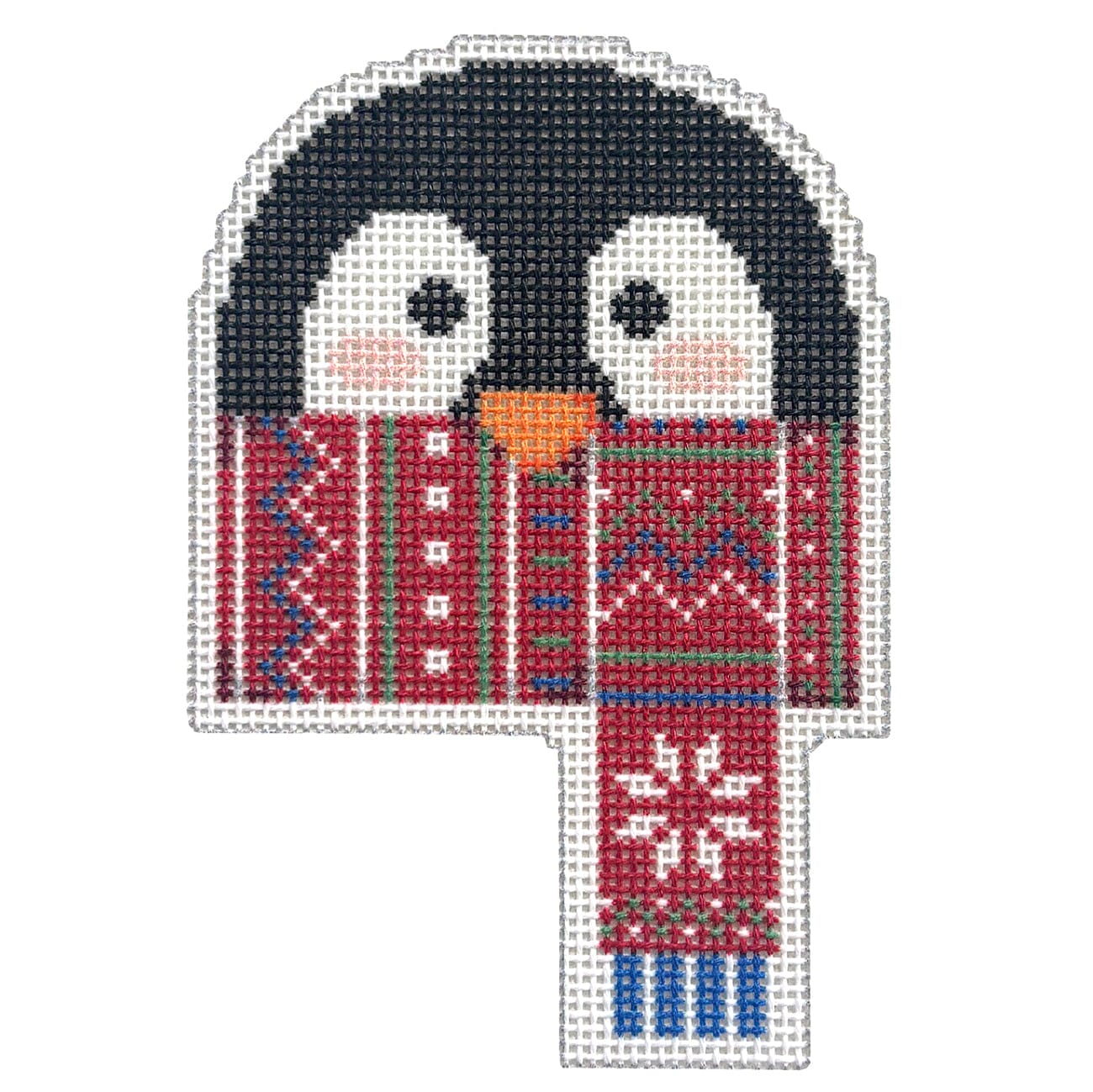 Penguin/Fair Isle Scarf Printed Canvas Two Sisters Needlepoint  - 1