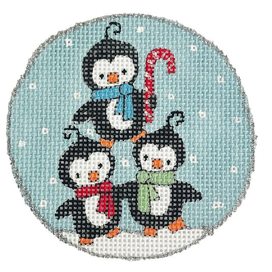 Penguins in Snow Painted Canvas Alice Peterson Company 