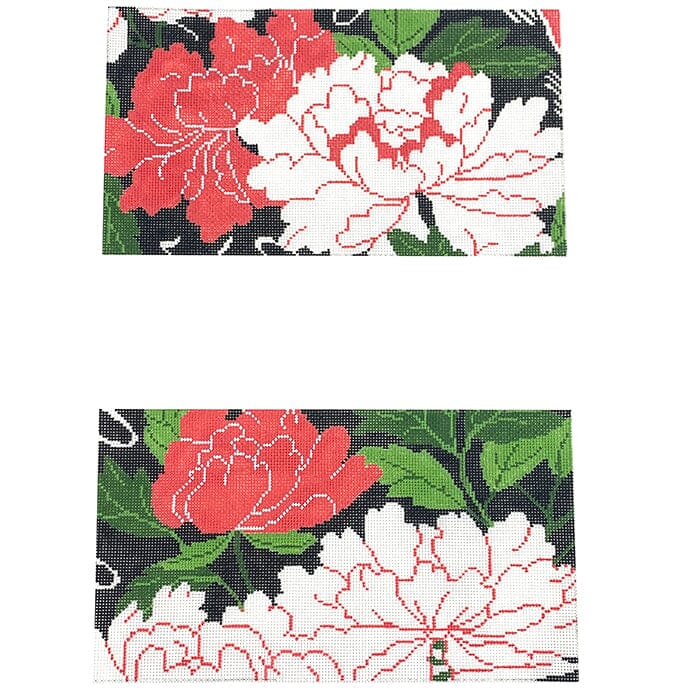 Peony Clutch Double Sided Painted Canvas The Gingham Stitchery 