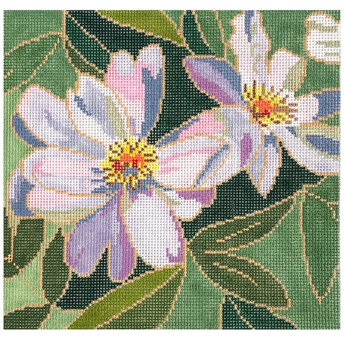 Peony   Lavender Painted Canvas Blue Ridge Stitchery 
