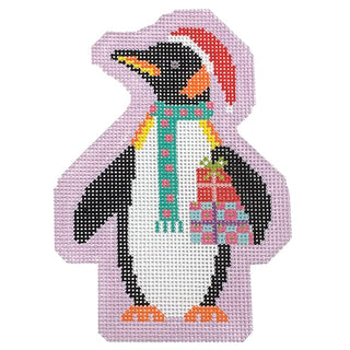 Pepper the Penguin Painted Canvas Stitch Rock Designs 
