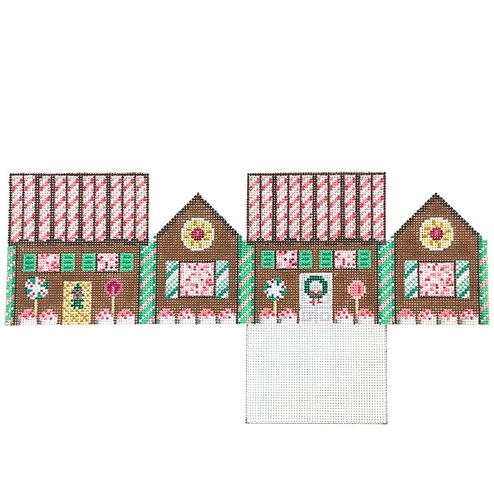 Peppermint & Dark Chocolate Gingerbread House #18 Painted Canvas Susan Roberts Needlepoint Designs Inc. 