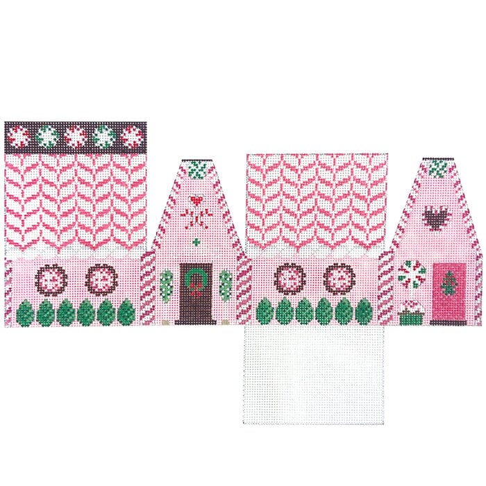 Peppermint House, 3D Gingerbread House   18M Painted Canvas Susan Roberts Needlepoint Designs Inc. 
